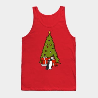 Cute Penguin and Christmas Tree Tank Top